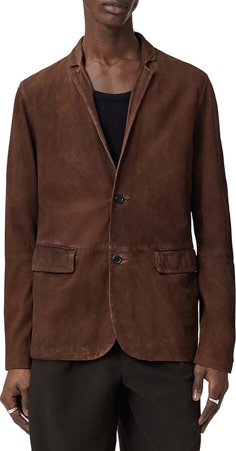 AllSaints Monet Waxed Suede Regular Fit Blazer