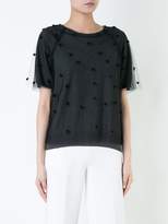 Thumbnail for your product : Muveil mesh pom pom top