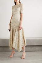 Thumbnail for your product : Veronica Beard Balsam Floral-print Broderie Anglaise Chiffon Dress - Cream