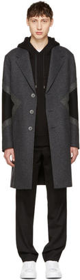 Neil Barrett Grey Wool Modernist Coat