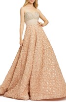 Thumbnail for your product : Mac Duggal Embellished Rosette Strapless Ballgown