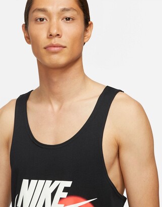 Nike World Tour Pack graphic print tank top in black - ShopStyle Shirts