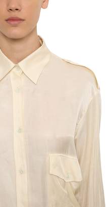Ann Demeulemeester Oversized Satin Shirt W/pocket