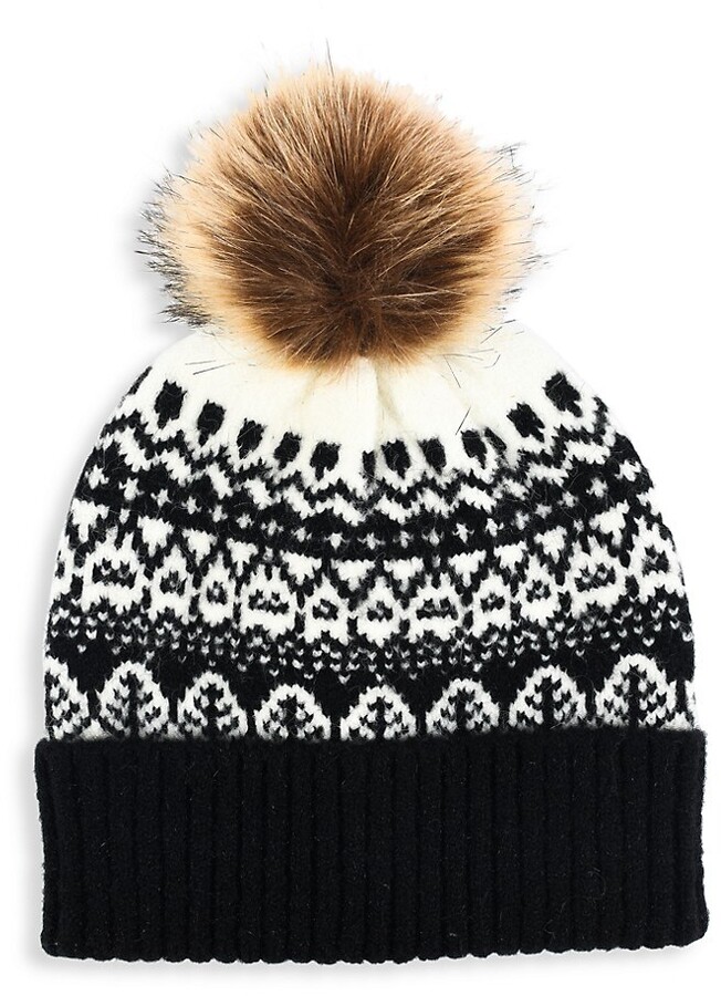 Femmes luxe createur chaud épais tricoté en fausse fourrure pom pom slouch beanie hat 