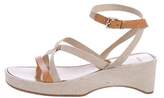 Thumbnail for your product : Hermes Canvas Crossover Wedge Sandals
