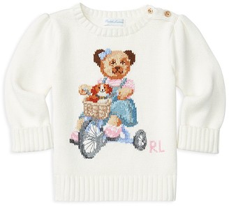 Ralph Lauren Childrenswear Infant Girls' Bear Intarsia Sweater - Sizes 3-24 Months