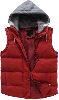 knight horse Women's Winter Outwear Vest Detachable Hood Waistcoat 4x-large