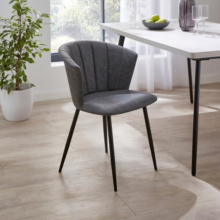 Dunelm Kendall Dining Chair Faux Leather Grey ShopStyle