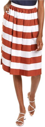 Piazza Sempione Striped A-Line Skirt
