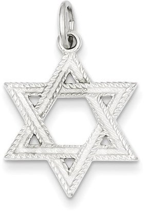 1928 Gold and Watches Sterling Silver Satin Star of David Charm