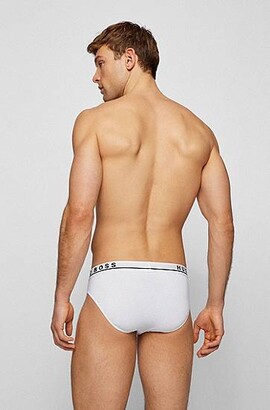 HUGO BOSS Three-pack of stretch-cotton briefs with logo waistbands