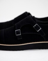 Thumbnail for your product : Truffle Collection casual monk strap shoes in black