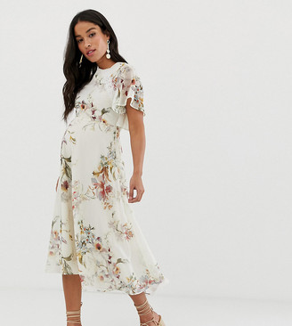 cream maternity maxi dress