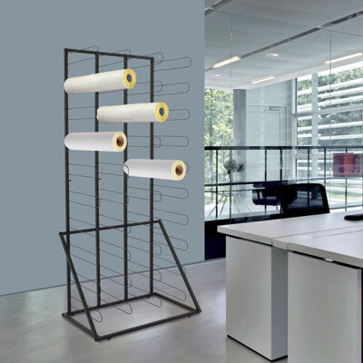 Rebrilliant 40 Shelves Storage Rack Paper Rolls Organizer Floor Standing Material Roll Dsplay Rack