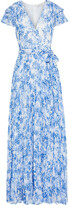 Thumbnail for your product : ML Monique Lhuillier Belted Pleated Printed Georgette Maxi Dress
