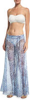 Thumbnail for your product : Letarte Printed Flared Sheer Mesh Pants