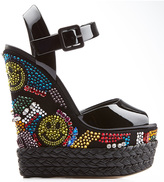 Thumbnail for your product : Giuseppe Zanotti Love & Peace Patent Leather Wedges