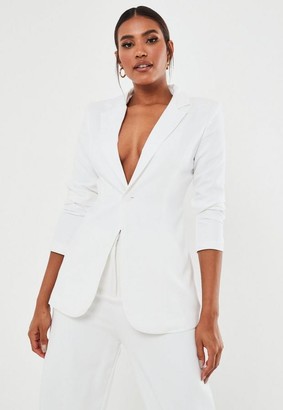 Missguided Petite White Co Ord Classic Slim Fit Blazer - ShopStyle