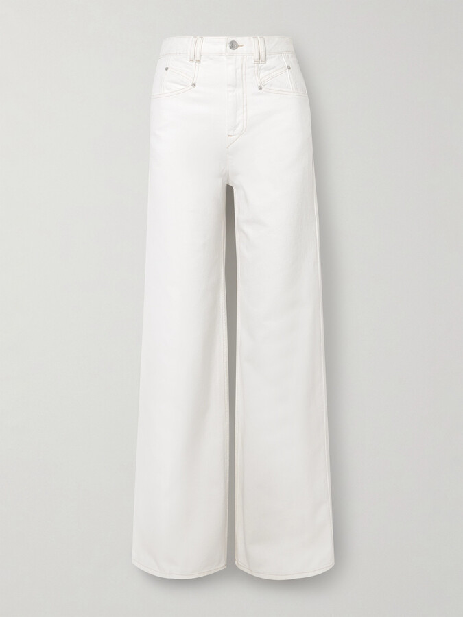 Isabel Marant Lemony High-rise Wide-leg Jeans - White