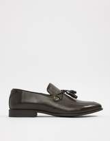 Thumbnail for your product : ASOS DESIGN Wide Fit loafers in brown faux leather with tassel detail