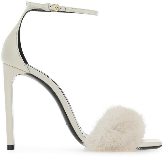 Saint Laurent White Heeled Women's Sandals | Shop the world's 