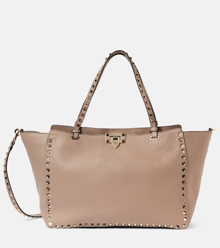 valentino rockstud leather tote