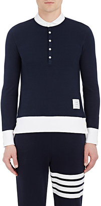 Thom Browne Men's Piqué Long-Sleeve Polo Shirt