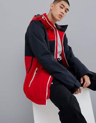 Wear Colour Block snowboard jacket in red/black