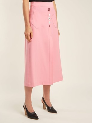 Ellery Aggie A-line Wool-blend Skirt - Pink