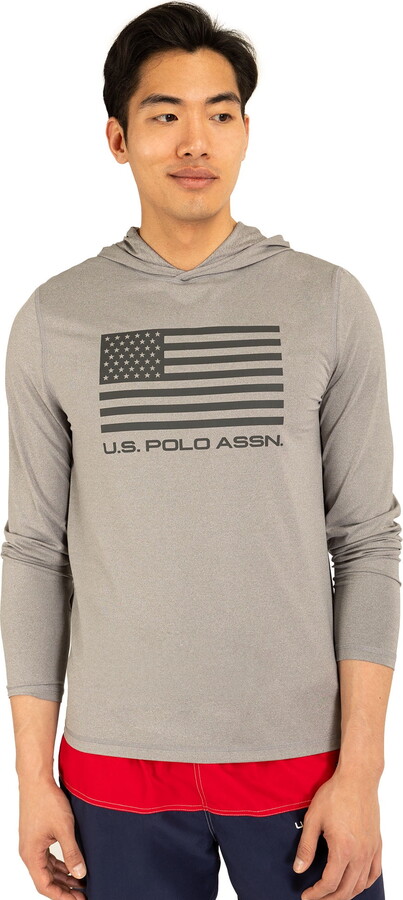 U.S. Polo Assn. Men's & Big Men's Tonal Flag Hooded Sun Shirt, Sizes S-3XL
