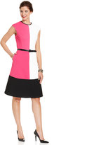 Thumbnail for your product : Maggy London Cap-Sleeve Belted Colorblock Dress