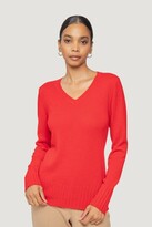 Kim Cashmere V-Neck Sweater - Red 