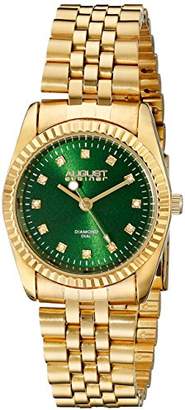 August Steiner Women's AS8170GN Gold Quartz Watch with Green Dial and Yellow Gold Bracelet