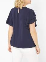 Thumbnail for your product : Evans Navy Blue Tie Side Top
