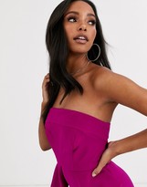 Thumbnail for your product : Lipsy strapless peplum detail midi bodycon dress