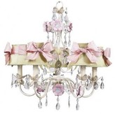 Thumbnail for your product : The Well Appointed House Flower Garden Five Arm Chandelier with Green Plaid Shades