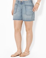 Thumbnail for your product : Lauren Ralph Lauren Plus Jean Shorts in Sawgrass