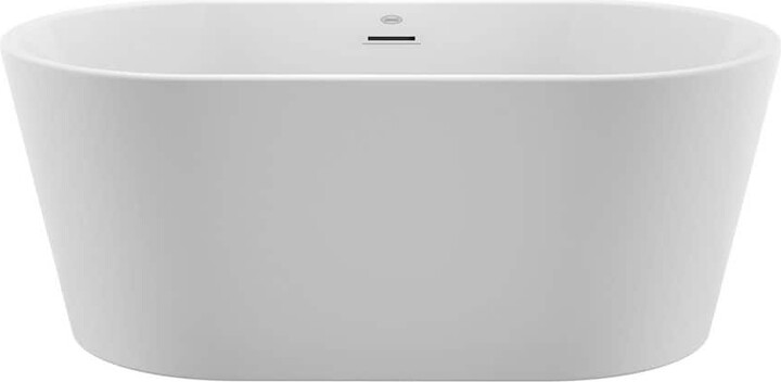 CELESTE 59 in. x 32 in. Air Bathtub with Center Drain in White