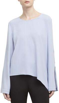 Kenneth Cole Womens Bell Sleeve Asymmetric Shirt Blouse Top BHFO 3335 