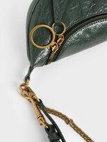 Thumbnail for your product : Charles & Keith Wrinkled Effect Ring Zip Tassel Crossbody Bag