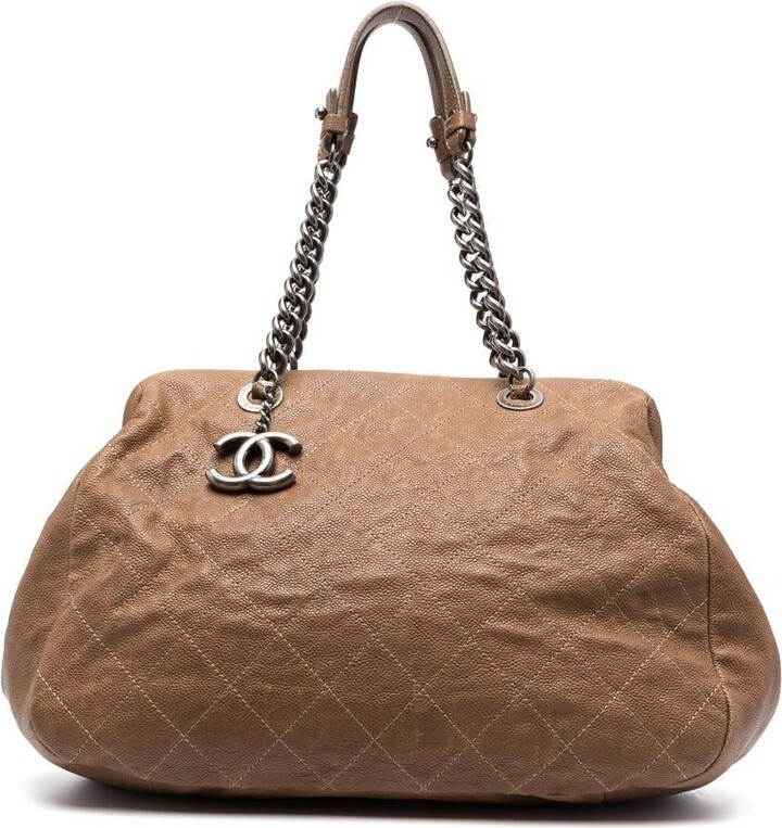 Chanel Pre Owned 2005 Jumbo CC Wild Stitch handbag - ShopStyle Tote Bags