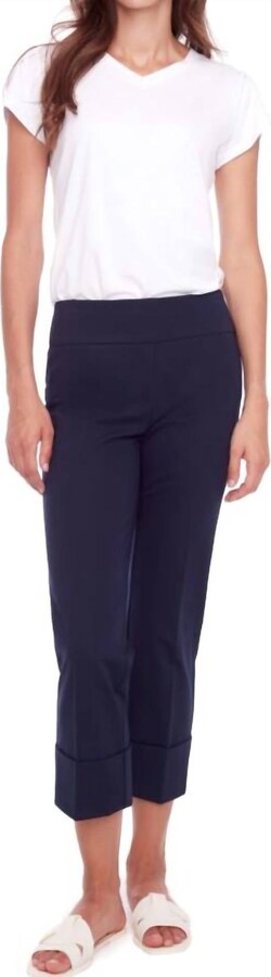 up ! Cuffed Compression Crop Pant Navy - 68015