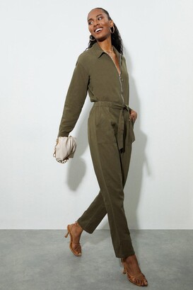Cargo Jumpsuit Khaki Green Utility Romper Dorothy Perkins Womens