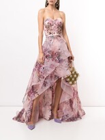 Thumbnail for your product : Marchesa Notte Sequin-Embellished Floral-Print Gown