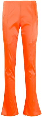 white skinny flare trousers