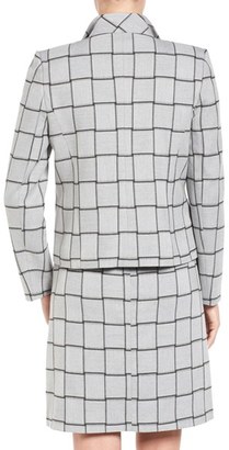 Petite Women's Halogen Windowpane Check Stretch Suit Jacket