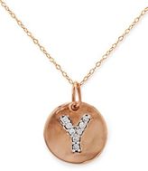 Thumbnail for your product : Lord & Taylor 14 Kt. Rose Gold with Diamond-Accented Y Necklace