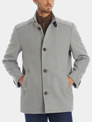 johnston & murphy wool car coat with bib