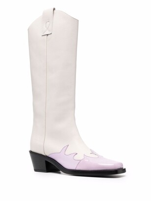MSGM Two-Tone Low-Heel Boots