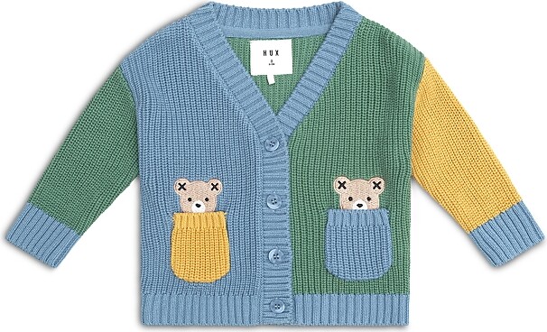 Huxbaby Boys' Hidden Hux Fisherman Cardigan Sweater Baby, Little